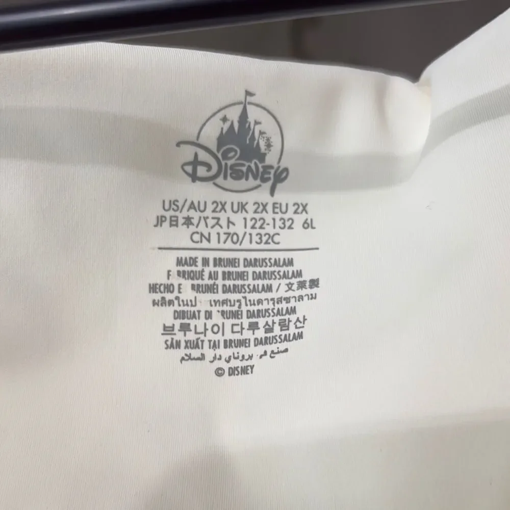 NWT Disney’s Aladdin White and Gold Starry Sports Bra/Top 2XL - Picture 2 of 6